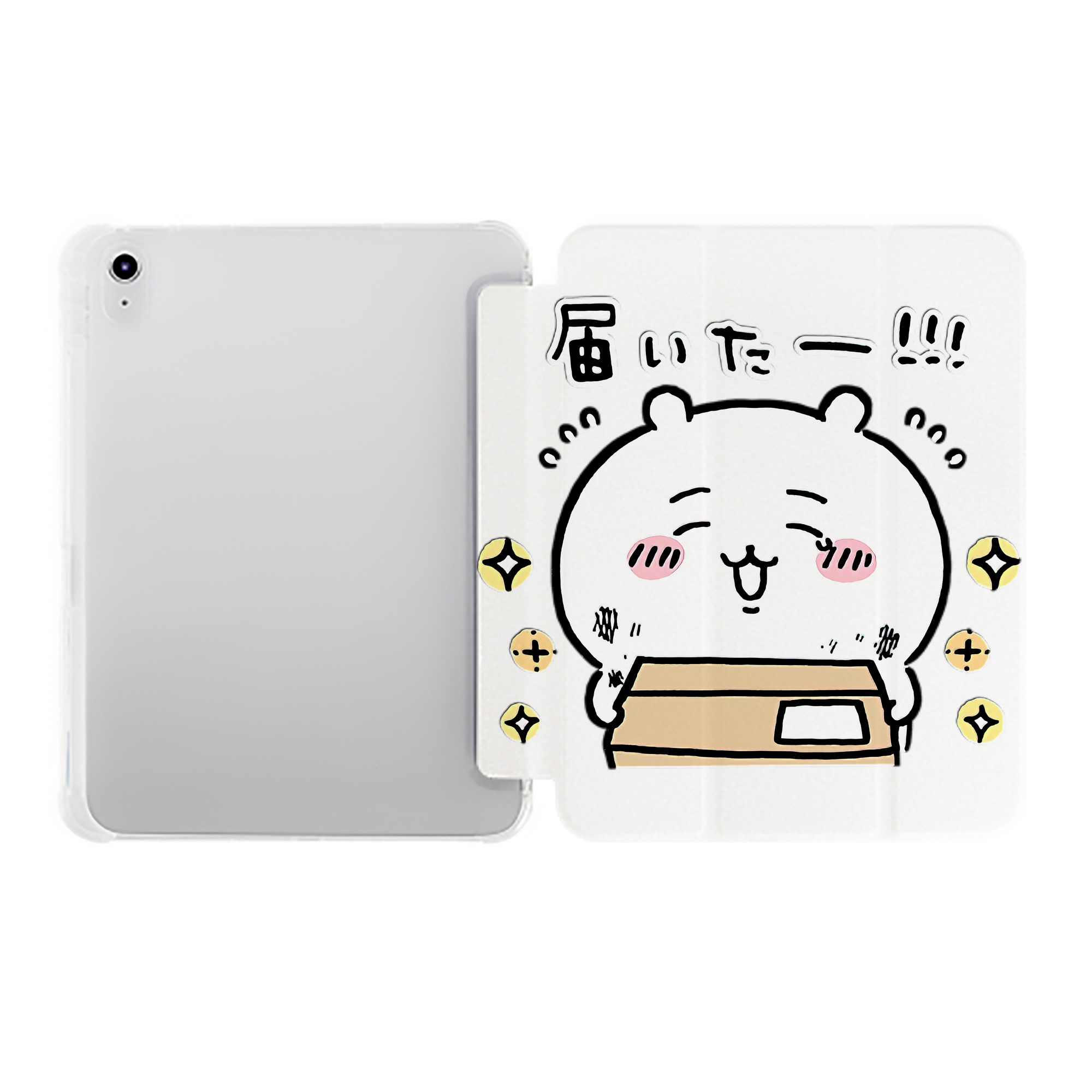 （画像用） ちいかわ ちいかわ Chii-kawa chiikawa IPad ケース ペン収納付き 三つ折りスタンド PUレザー×シリコン 対応機種9.5/10.5/10.9インチ